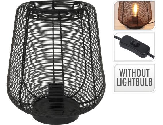 Επιτραπέζιο μεταλλικό φωτιστικό με λαμπτήρα Ε27 και διαστάσεις 29x33cm - Μαύρο