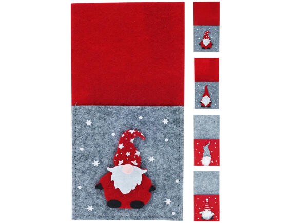 Χριστουγεννιάτικη θήκη για μαχαιροπίρουνα με διαστάσεις 10.5x0.5x21cm, σε 4 επιλογές σχεδίου και χρώματος