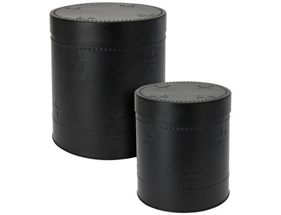 H&S Collection Σετ Δοχεία Αποθήκευσης Τροφίμων με καπάκι και διαστάσεις 16x18cm / 20x22cm - 2 τεμάχια - Black