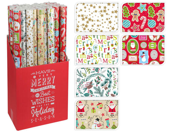 Χριστουγεννιάτικο Χαρτί Περιτυλίγματος , 70x700cm, σε 6 επιλογές σχεδίου