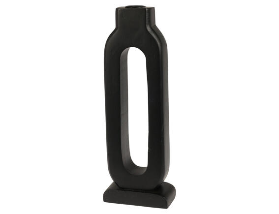 Διακοσμητικό Κηροπήγιο από Ξύλο μάνγκο, 12x5.5x30cm, Μαύρο