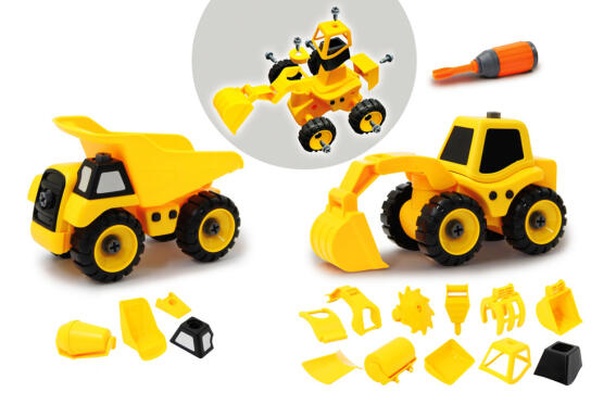 JAMARA Σετ 9 σε 2 κατασκευαστικά οχήματα συναρμολογούμενα 46 τμχ