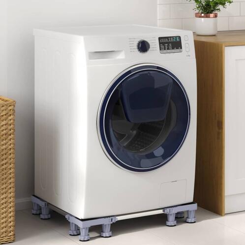 vidaXL Βάση πλυντηρίου ρούχων Γκρι 67 x 67 x 12 εκ Ανοξείδωτο ατσάλι 42009957
