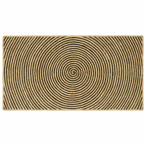 vidaXL Χαλί Φυσικό και Μαύρο 100 x 200 cm Γιούτα 42010740