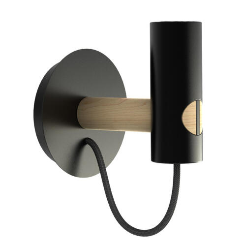 XANLITE ΦΩΤΙΣΤΙΚΟ TENON ΕΠΙΤΟΙΧΙΟ ΑΠΟ ΦΥΣΙΚΟ ΞΥΛΟ ΚΑΙ ΜΑΥΡΟ ΜΕΤΑΛΟ ΒΑΣΗ Ε27