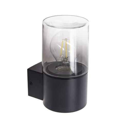 XANLITE Φωτιστικό τοίχου σύγχρονο καπνιστό μαύρο LED IP44, βάση E27, 40W max