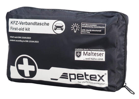 PETEX Κιτ πρώτων βοηθειών για οχήματα 43930004 DIN 13164-2022 μαύρο