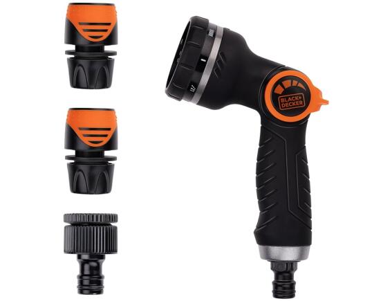 Σετ Πιστόλι Νερού Black+Decker με 8 διαφορετικές ρυθμίσεις και 3 αξεσουάρ
