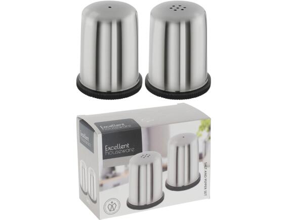 Σετ Αλατοπίπερο Excellent Houseware Σε Δοχείο Από Ανοξείδωτο Ατσάλι - 2 τεμάχια