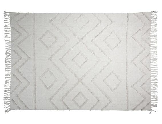 Χαλί Ορθογώνιο με Κρόσσια από Βαμβάκι, με διαστάσεις 120x180cm - Σε ανοιχτές αποχρώσεις