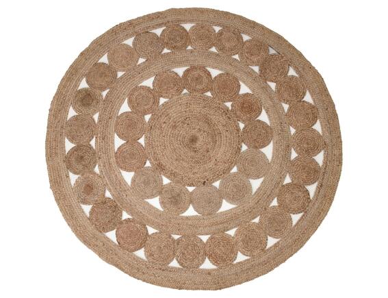Χαλί Στρογγυλό από Γιούτα, με διαστάσεις 150x150cm - Σε φυσικές αποχρώσεις