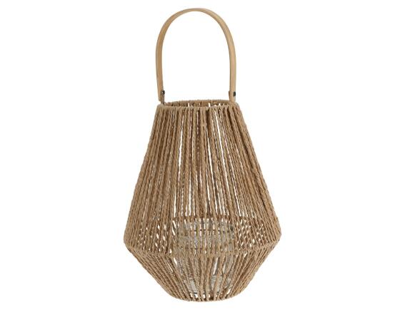 Διακοσμητικό Φανάρι με χερούλι και διαστάσεις 26x26x31cm, Καφέ