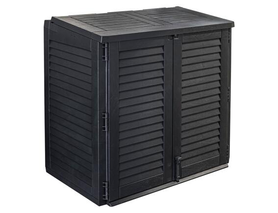 Μπαούλο Αποθήκευσης Κήπου με 2 Πόρτες, Χωρητικότητα 780lt και Διαστάσεις 117x74x110cm - Μαύρο