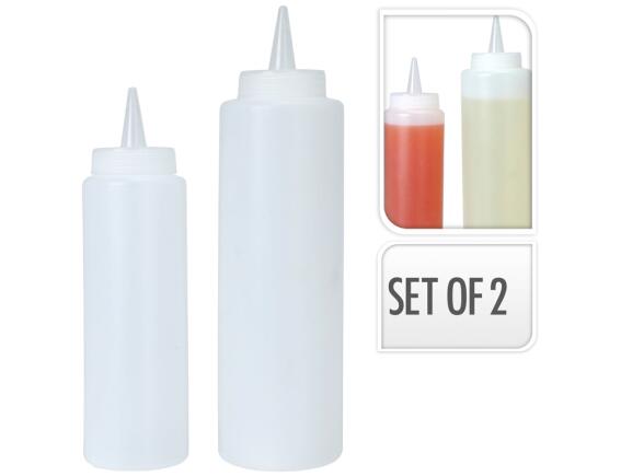 Excellent Houseware Σετ Μπουκάλια Διάφανα για Σως 250ml, 400ml - 2 τεμάχια