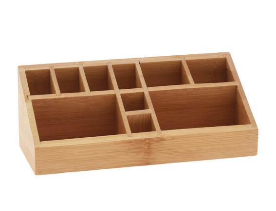 ELEGANZA Κουτί Οργάνωσης Make up από Ξύλο Bamboo, 23x9x8.5cm - Απόχρωση Ξύλου