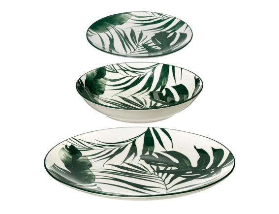 Secret De Gourmet Σετ Πιάτων Palme Green - 18 τεμάχια