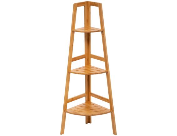 5Five Γωνιακή Επιδαπέδια Ραφιέρα Μπάνιου με 3 ράφια - Ξύλο Bamboo - 31.9x31.9x103cm - Απόχρωση Ξύλου