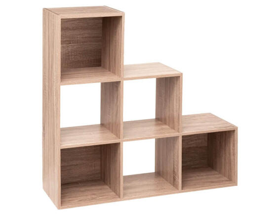 5five Ραφιέρα Οργάνωσης με 6 ράφια και διαστάσεις 102x32x102cm - Συνδυάζεται με κουτιά αποθήκευσης - Σε απόχρωση Ξύλου