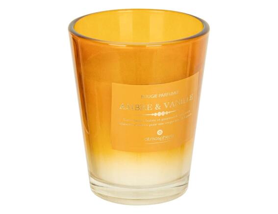 Αρωματικό κερί Alma Αtmosphera με διάρκεια καύσης 38 ώρες, άρωμα Vanilla - Amber και διαστάσεις 10.15x12.4cm