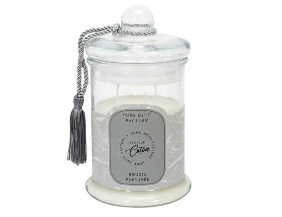 Αρωματικό κερί Home Deco Factory με διάρκεια καύσης 80 ώρες, άρωμα Cotton και διαστάσεις 13.2x23.5cm
