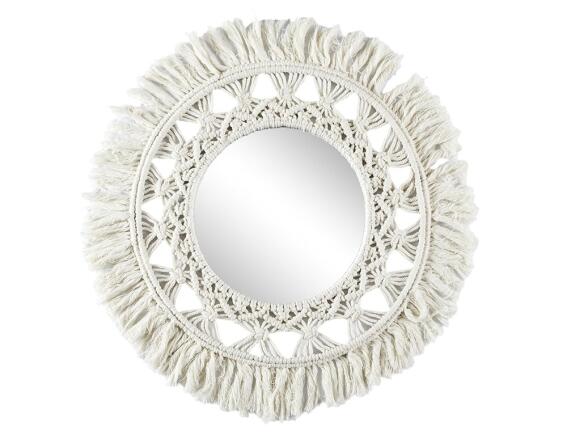 Διακοσμητικός καθρέπτης τοίχου μακραμέ Ηome Deco Factory, στρογγυλό, με διαστάσεις 55x55x1cm