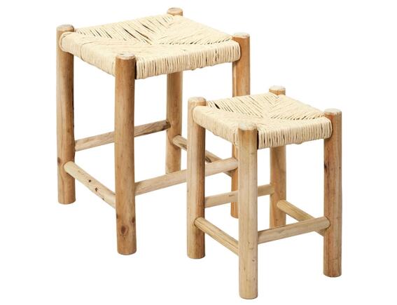 Σετ Σκαμπό Ηome Deco Factory με διαστάσεις 30x30x43cm - Απόχρωση Καφέ - 2 τεμάχια