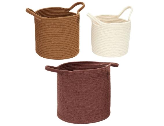 Σετ διακοσμητικά καλάθια Home Deco Factory με χερούλια - 3 τεμάχια