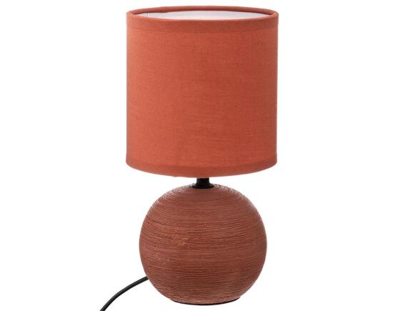 Atmosphera  Επιτραπέζιο φωτιστικό Timéo με λαμπτήρα Ε14 και διαστάσεις 13x13x24.5cm - Terracotta