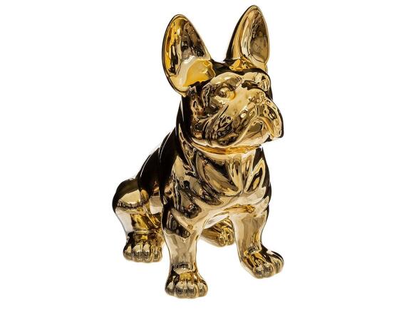 Αtmosphera Διακοσμητική Φιγούρα Σκυλάκι Bulldog με διαστάσεις 22.5x18x12cm - Gold