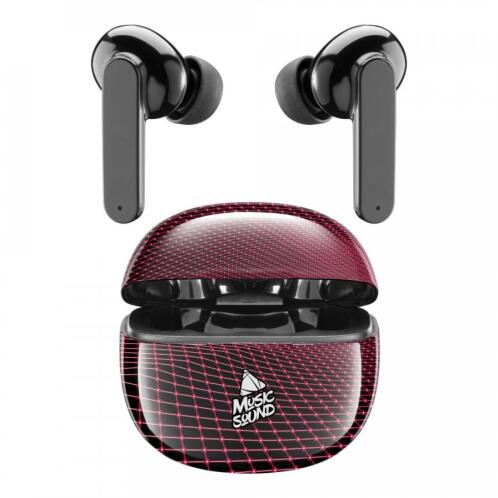 Cellular Ακουστικά In-ear Bluetooth Handsfree με Θήκη Φόρτισης Line Music Sound  CL 414350 Ruby Black