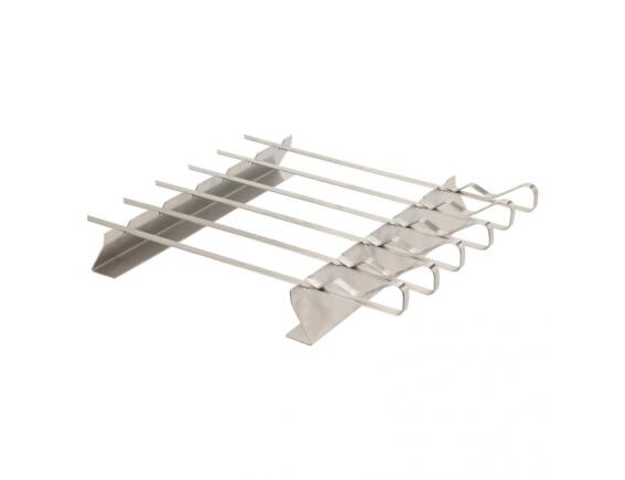2 Βάσεις σχάρας BBQ Vaggan Με 6 μεταλλικά σουβλάκια (C83501030) Από Ανοξείδωτο ατσάλι, 42.5 x 10.2 x (πάχος)1.8cm