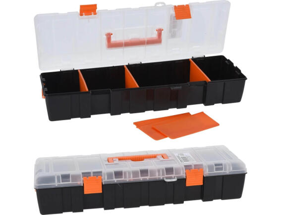 THE NETHERLANDS Εργαλειοθήκη organizer για βίδες και μικροαντικείμενα (Y98500060) Από πολυπροπυλένιο, Με διαχωριστές θηκών, Μαύρο και Πορτοκαλί, 46 x 17 x 9 cm