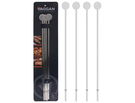 4 Μεταλλικά σουβλάκια μπάρμπεκιου Vaggan (YL7900500) Από Ανοξείδωτο ατσάλι, 37.5cm