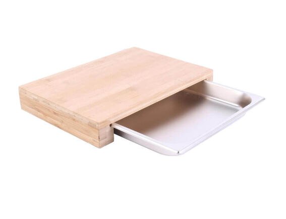 Ξύλινη επιφάνεια κοπής Cook Concept με συρτάρι συλλογής, από Ξύλο Bamboo, 38.5x26.4x5.9cm