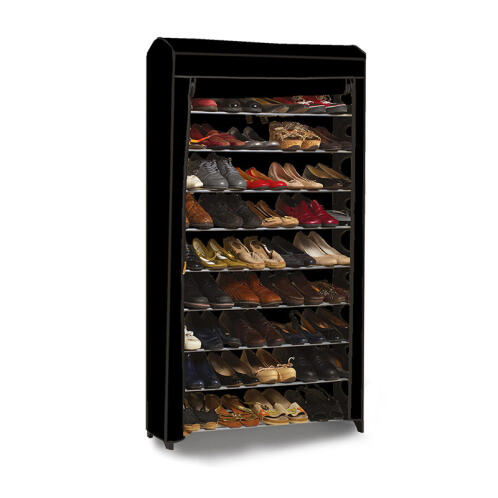 Stand Αποθήκευσης 50 Ζευγαριών Παπουτσιών Χρώματος Μαύρο Idomya 50070187