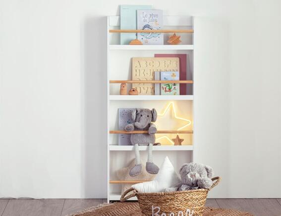 Atmosphera Παιδική Βιβλιοθήκη με 4 ράφια και διαστάσεις 55x15x118cm - Aπόχρωση Ξύλου/Λευκό
