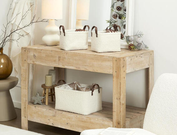 Σετ διακοσμητικά καλάθια Μπουκλέ Home Deco Factory με χερούλια - 3 τεμάχια