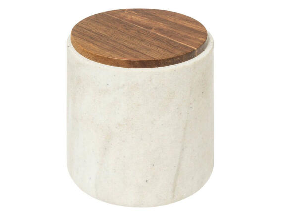 5five Δοχείο Οργάνωσης Make up Como με καπάκι και διαστάσεις 10x10x11cm - Ιvory