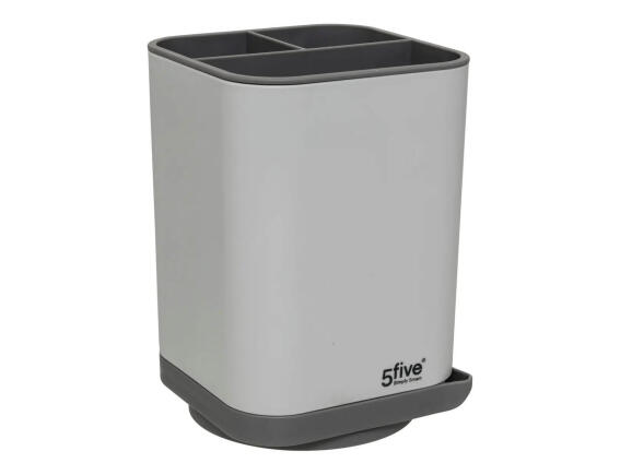 5five Κουταλοθήκη Neo με δίσκο αποστράγγισης και διαστάσεις 13x13x18.7cm - Grey
