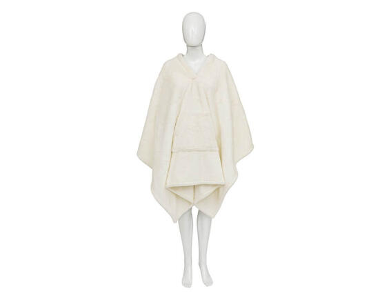 Atmosphera Κουβέρτα poncho Aksel με διαστάσεις 170x130cm - One size - White