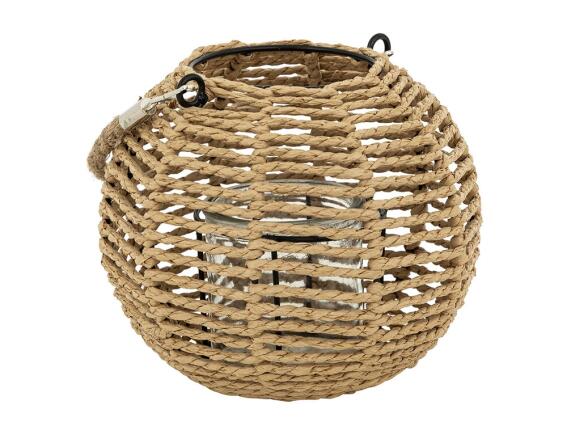 Διακοσμητικό Φανάρι Maty Atmosphera με χερούλι και διαστάσεις 18x18x15cm - Καφέ