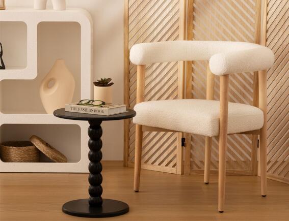 Τραπεζάκι Βοηθητικό Chamlo Atmosphera με διαστάσεις 38x46.5cm - MDF & Ξύλο - Μαύρο