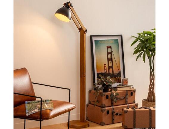 Atmosphera  Επιδαπέδιο φωτιστικό Cuba με λαμπτήρα Ε27 και διαστάσεις 52x28x155cm - Black