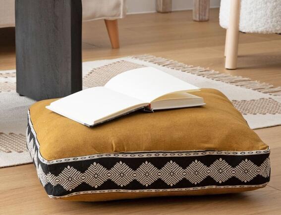 Atmosphera  Διακοσμητικό Μαξιλάρι Δαπέδου Inuit με διαστάσεις 48x48x14cm - Ochre