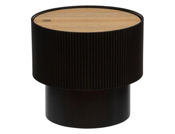 Atmosphera Τραπεζάκι Βοηθητικό Enola με Aποθηκευτικό Χώρο MDF 38.5x35cm Μαύρο