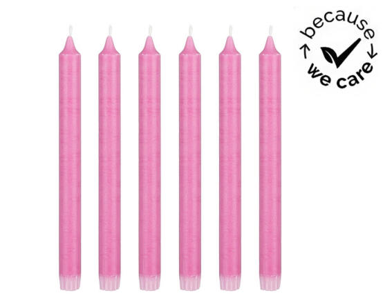 Mica Decorations Σετ Διακοσμητικά Κεριά Κορμός με διάρκεια καύσης 9 ώρες και διαστάσεις 2.2x2.2x25cm - 6 τεμάχια