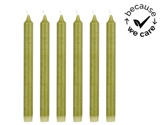Mica Decorations Σετ Διακοσμητικά Κεριά Κορμός με διάρκεια καύσης 9 ώρες και διαστάσεις 2.2x2.2x25cm - 6 τεμάχια