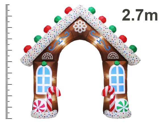 Χριστουγεννιάτικο Φουσκωτό Gingerbread με φωτισμό LED και ύψος 2.7m