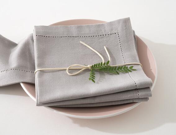 Σετ Πετσέτες φαγητού Chambray Atmosphera με διαστάσεις 40x40cm - Mouse grey - 4 τεμάχια