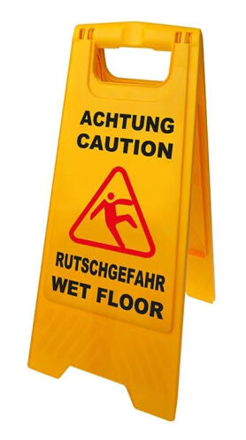 Προειδοποιητική πινακίδα "caution wet floor" 520112 21-30x58cm κίτρινη